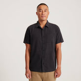 Made To Fade Short Sleeve Button Up Shirt in Washed Charcoal