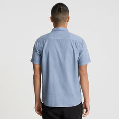 Made To Fade Short Sleeve Button Up Shirt in Washed Slate