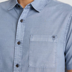 Made To Fade Short Sleeve Button Up Shirt in Washed Slate