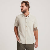 Made To Fade Short Sleeve Button Up Shirt in Washed Bone