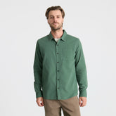 Made To Fade Long Sleeve Button Up Shirt in Washed Slate Green