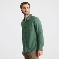 Made To Fade Long Sleeve Button Up Shirt in Washed Slate Green