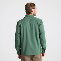 Made To Fade Long Sleeve Button Up Shirt in Washed Slate Green