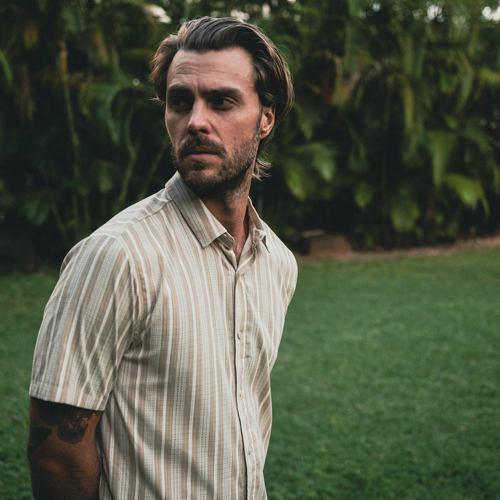 Bless Up Breathable Stretch Shirt in Beige
