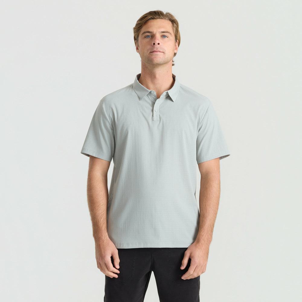Bless Up Breathable Stretch Polo Shirt in Grey