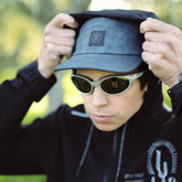 Run Bless Up Camper Strapback Hat in Navy Tie Die