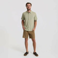 Bless Up Breathable Stretch Shirt in Sage Stripe