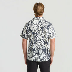 Bless Up Breathable Stretch Shirt in Black Monstera