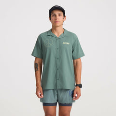 Bless Up Trail Button Up Shirt in Slate Green