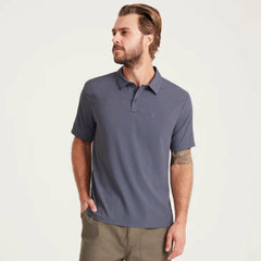 Bless Up Breathable Stretch Polo Shirt in Slate