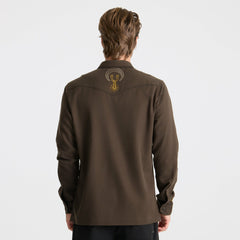 On the Range Long Sleeve Button Up Shirt in Dark Brown