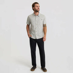 Journey Short Sleeve Button Up Shirt in Grey