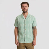 Gonzo Short Sleeve Button Up Shirt in Hazy Blue Jacquard