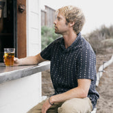 Gonzo Short Sleeve Button Up Shirt in Dark Navy