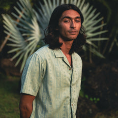 Gonzo Short Sleeve Button Up Shirt in Dusty Green