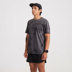 Mathis Active Tie Dye Pocket Short Sleeve Tee in Grey