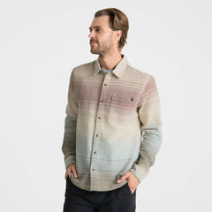 Crossroads Organic Cotton Flannel in Fossil Stripe