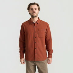 Crossroads Organic Cotton Flannel in Red Clay Herringbone