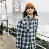 Backwoods Overshirt Jacket Flannel in Navy