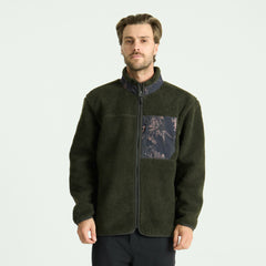 Campover Fleece Zip Hoodie in Dark Military