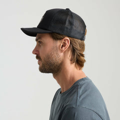 Foam Trucker Global Snapback Hat in Black