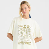 Wild By Nature Oversize Premium Tee in Bone