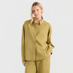 Costa Button Up Shirt in Dusty Olive