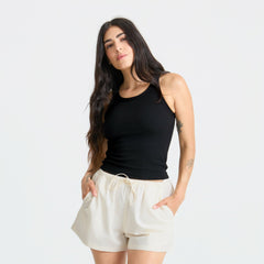 Wind Worn Tank Top in Black