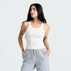 Wind Worn Tank Top in Bone