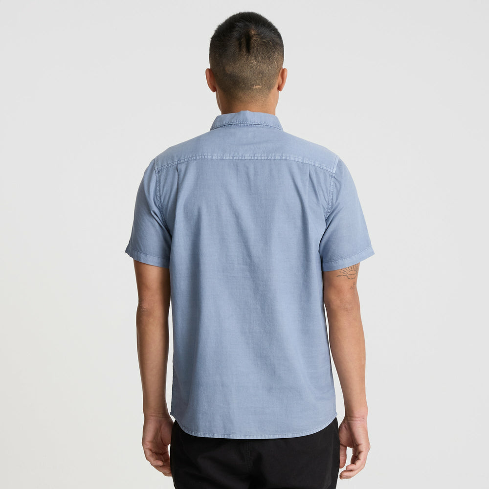 Made To Fade Short Sleeve Button Up Shirt in Washed Slate