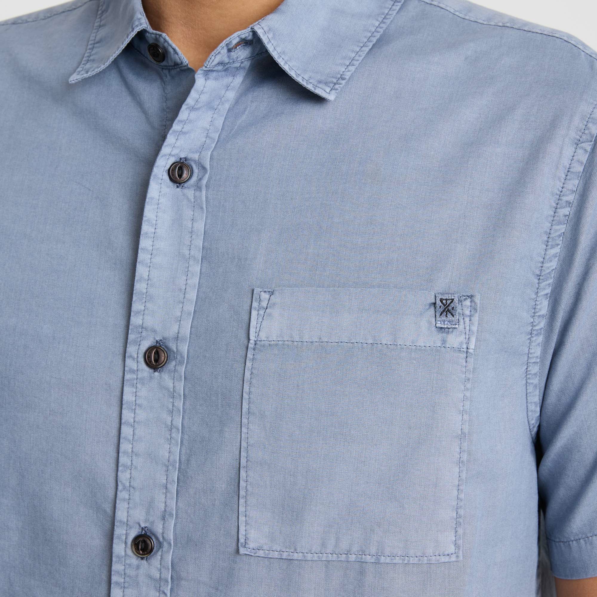 Made To Fade Short Sleeve Button Up Shirt in Washed Slate