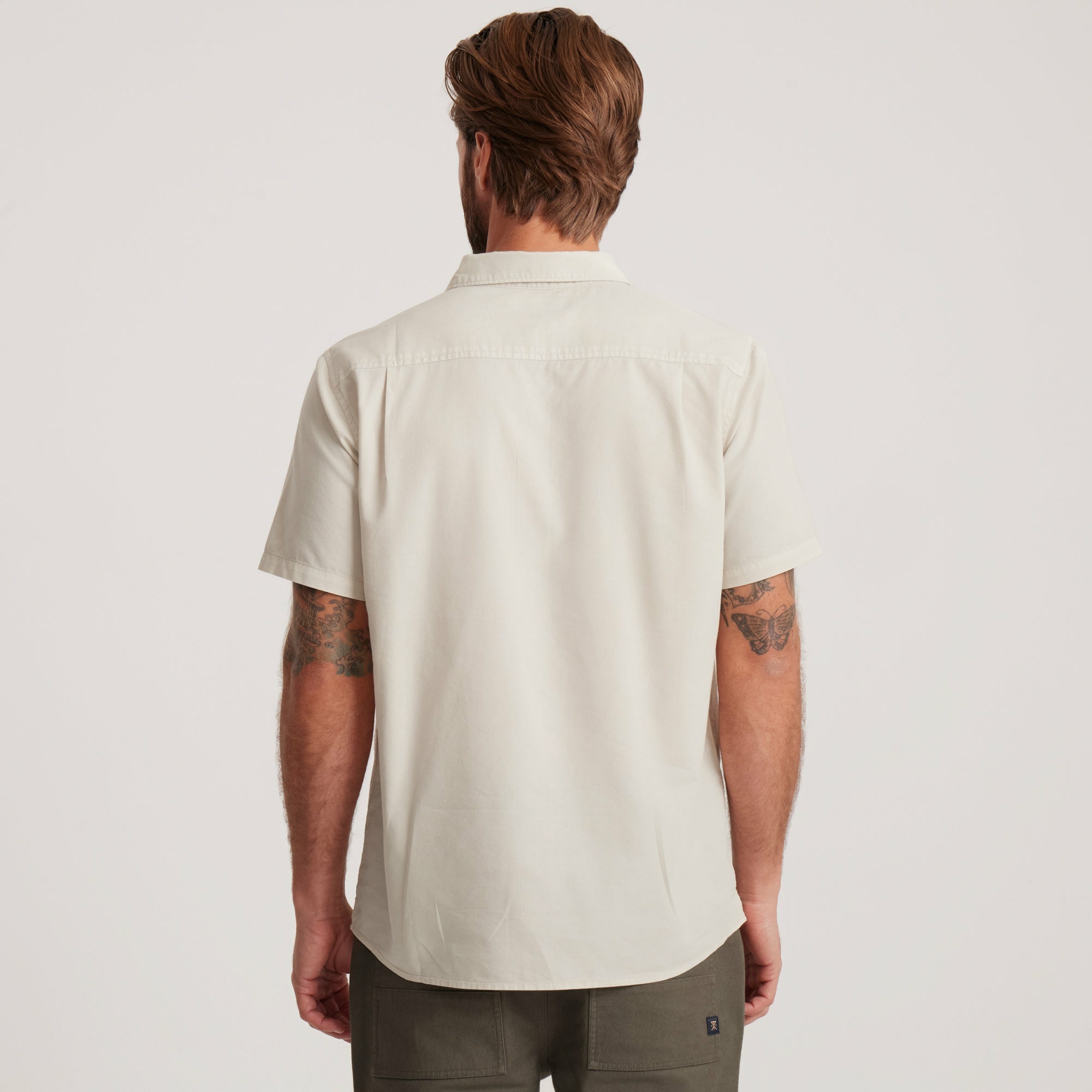 Made To Fade Short Sleeve Button Up Shirt in Washed Bone