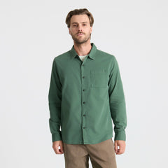 Made To Fade Long Sleeve Button Up Shirt in Washed Slate Green