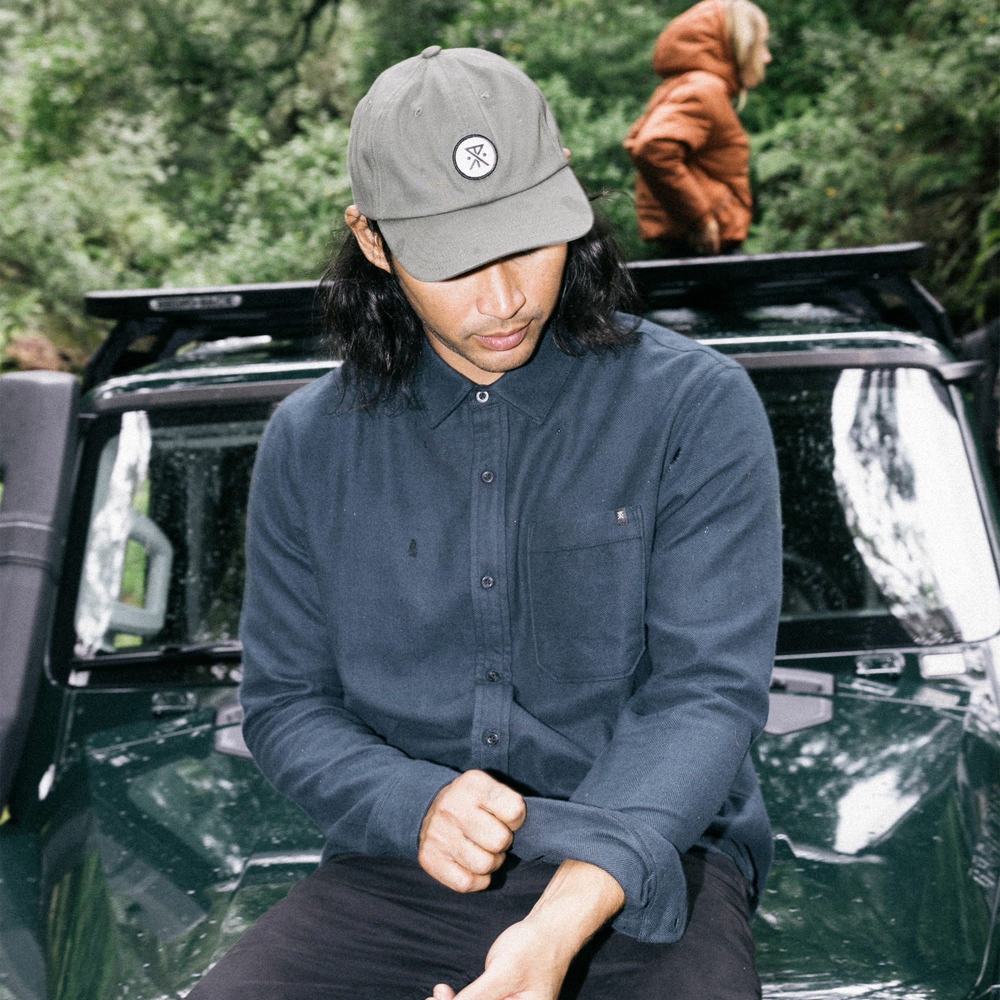 Made To Fade Long Sleeve Button Up Shirt in Washed Charcoal