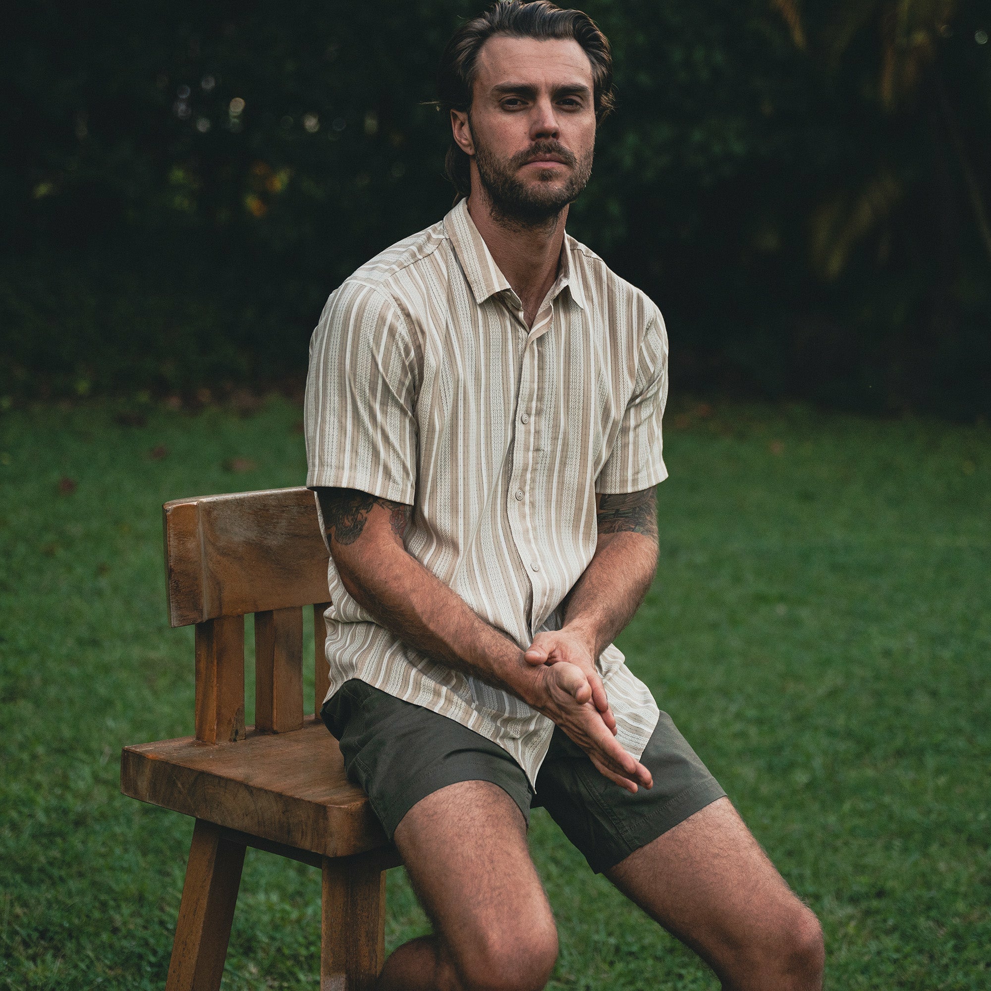 Bless Up Breathable Stretch Shirt in Beige