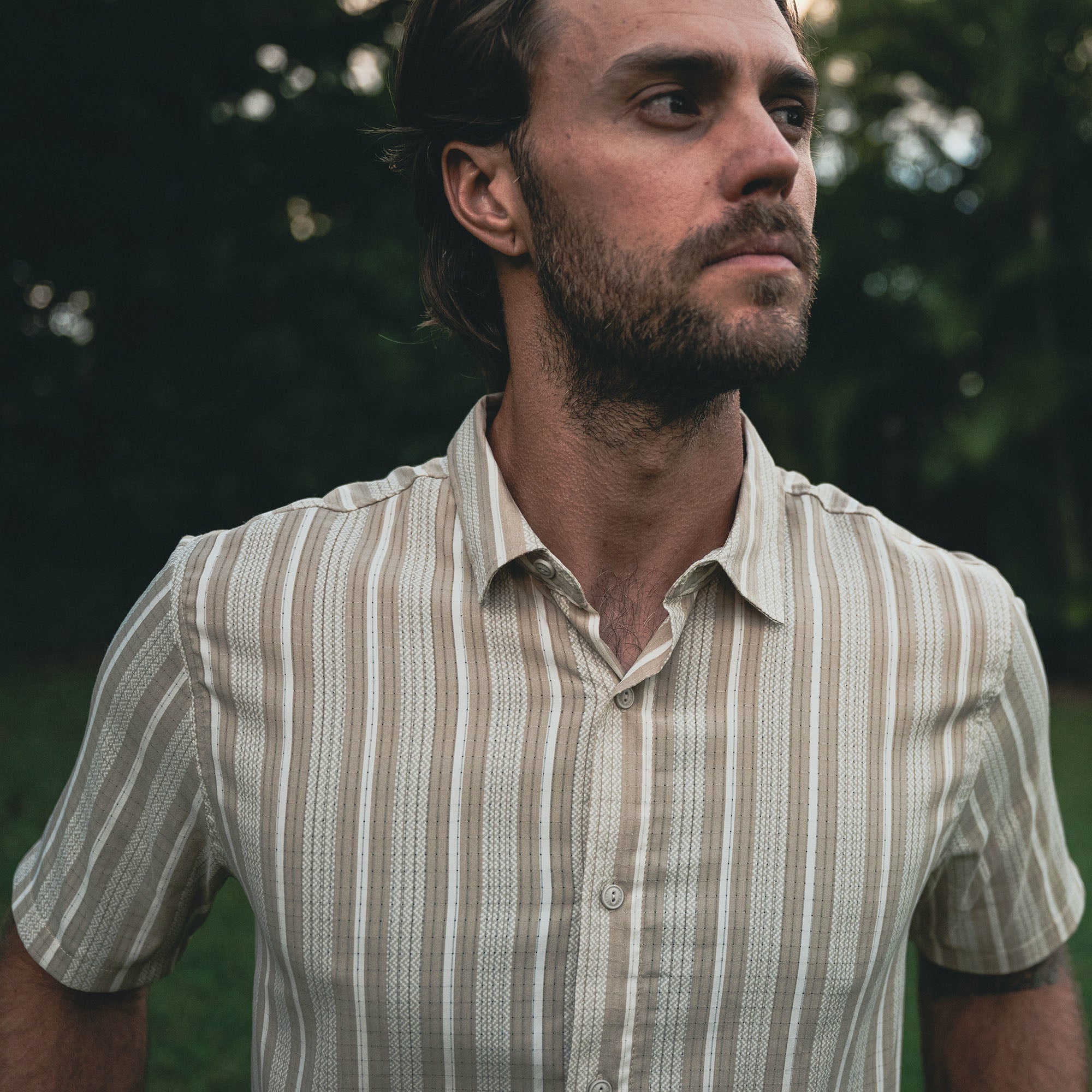 Bless Up Breathable Stretch Shirt in Beige