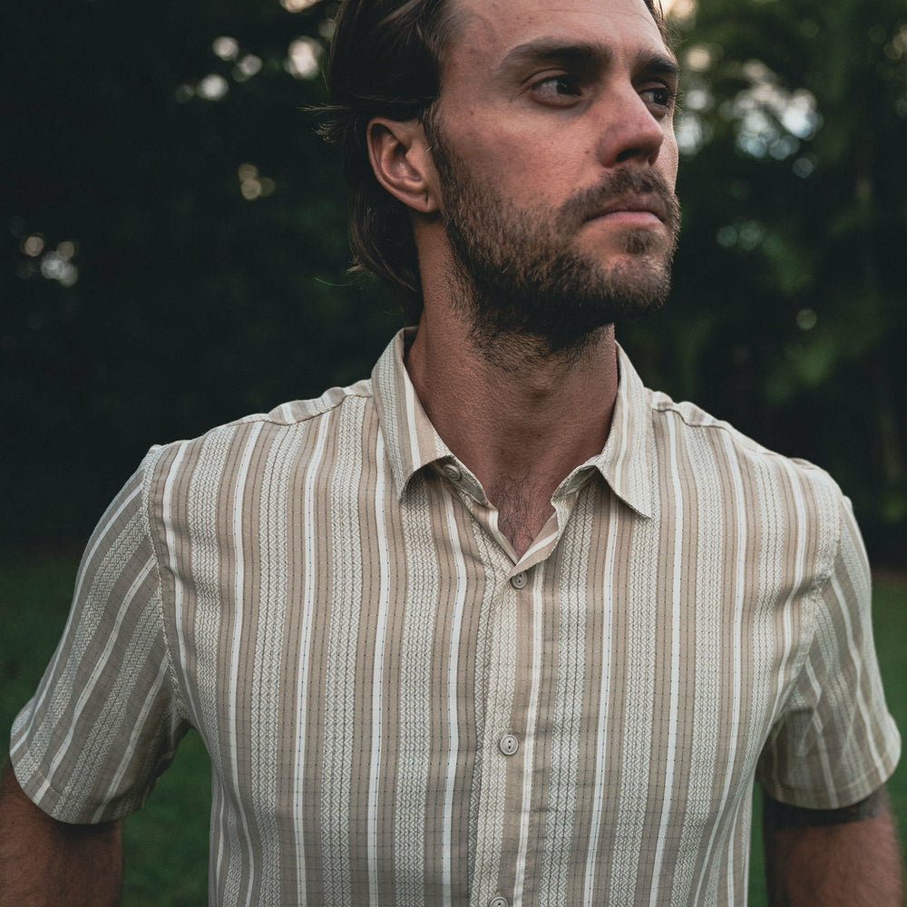Bless Up Breathable Stretch Shirt in Beige