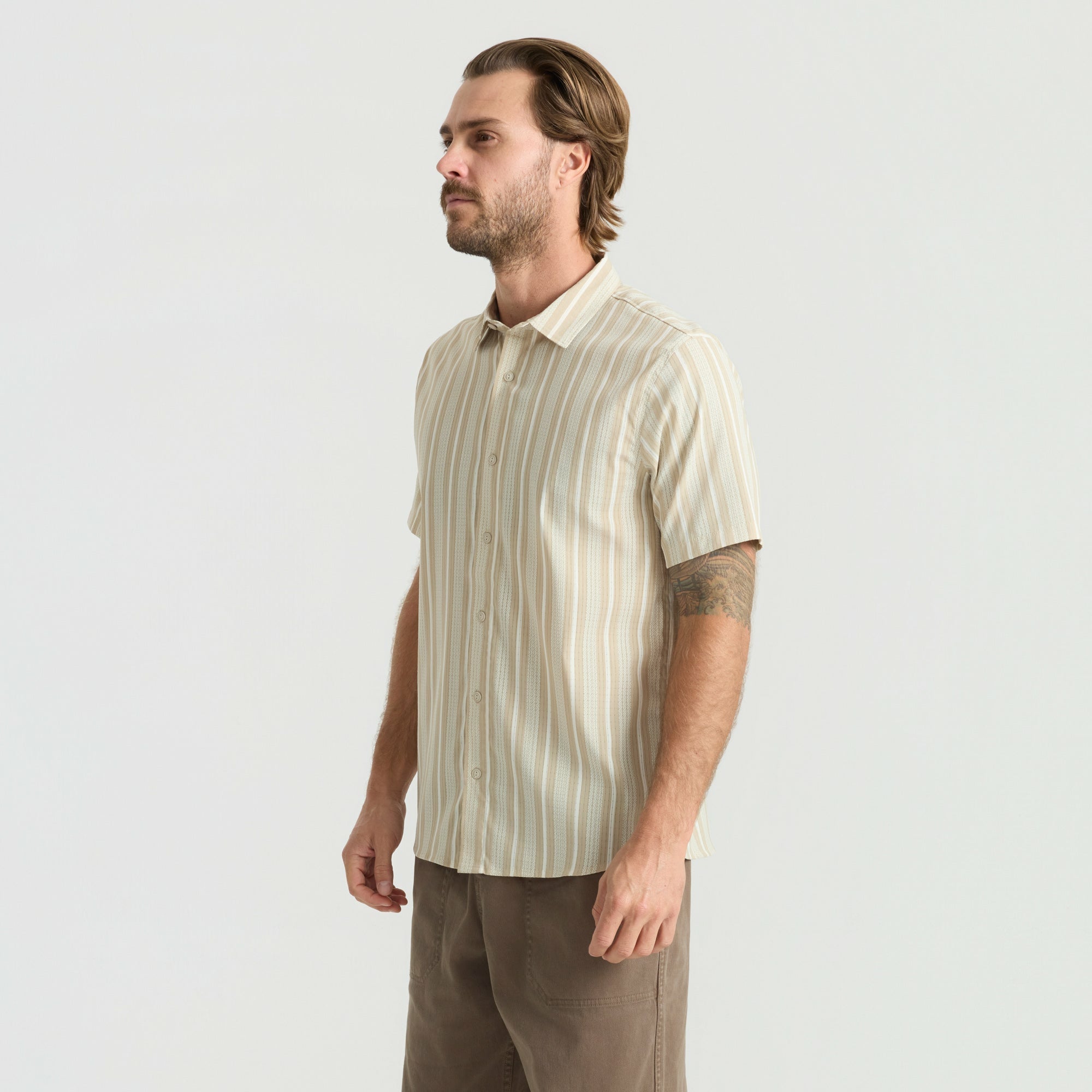 Bless Up Breathable Stretch Shirt in Beige
