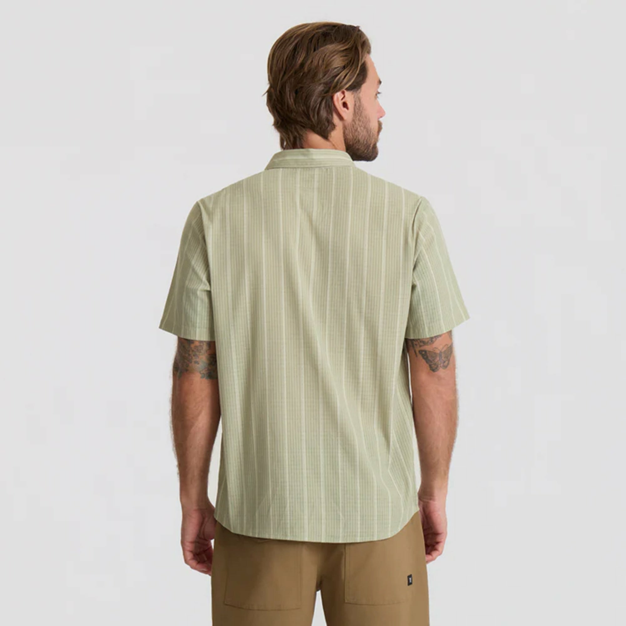 Bless Up Breathable Stretch Shirt in Sage Stripe