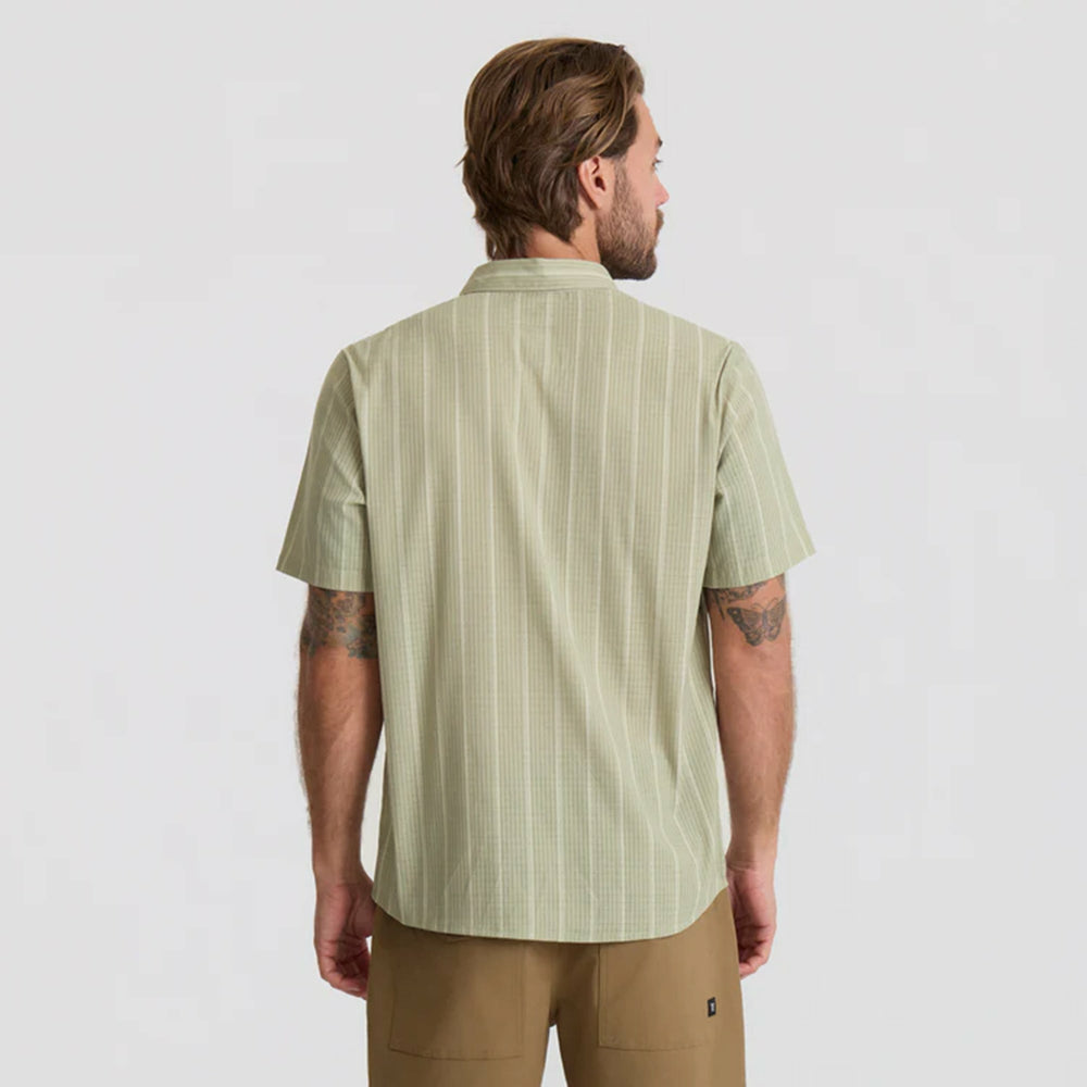 Bless Up Breathable Stretch Shirt in Sage Stripe