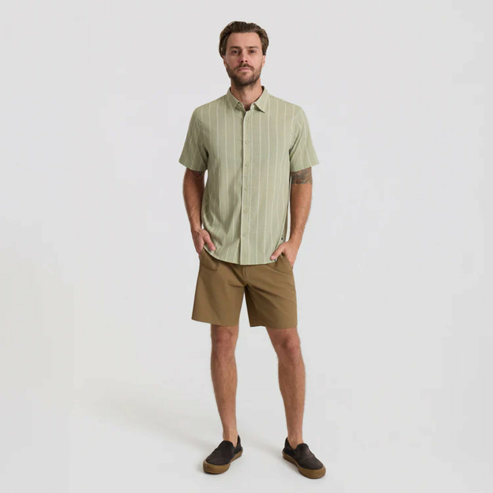 Bless Up Breathable Stretch Shirt in Sage Stripe
