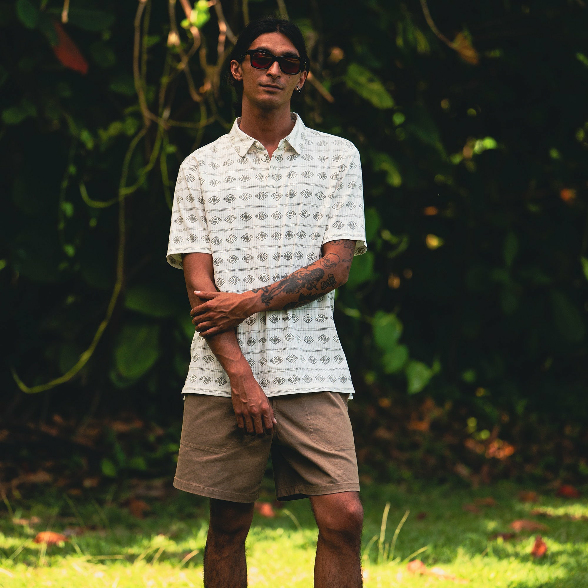 Bless Up Breathable Stretch Polo Shirt in Unbleached