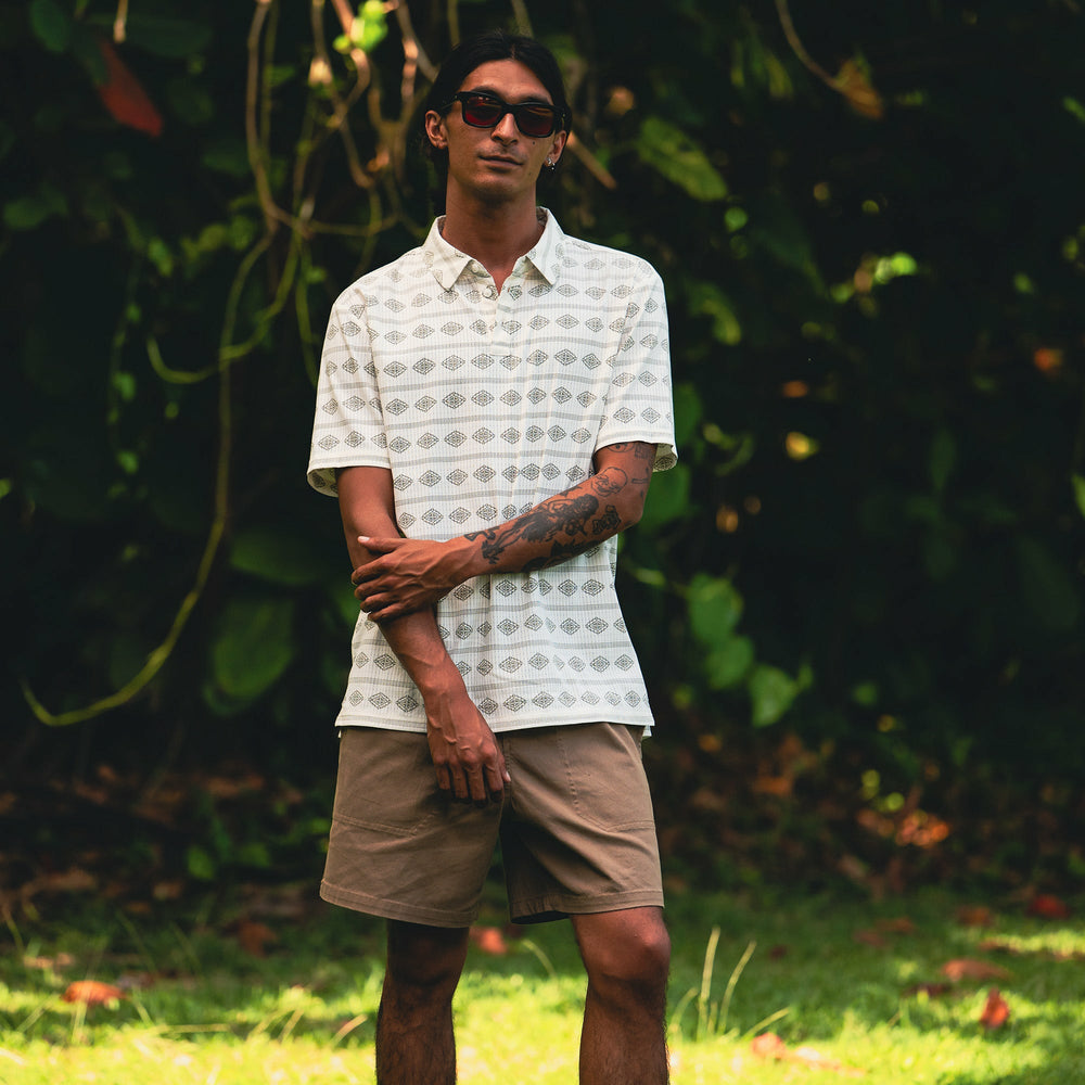 Bless Up Breathable Stretch Polo Shirt in Unbleached