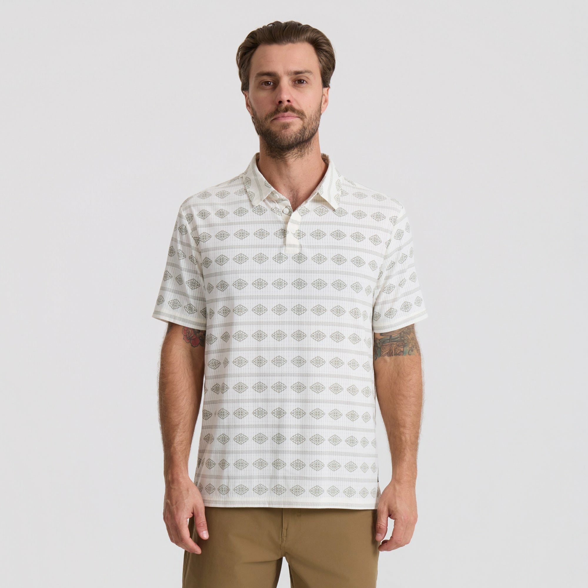 Bless Up Breathable Stretch Polo Shirt in Unbleached