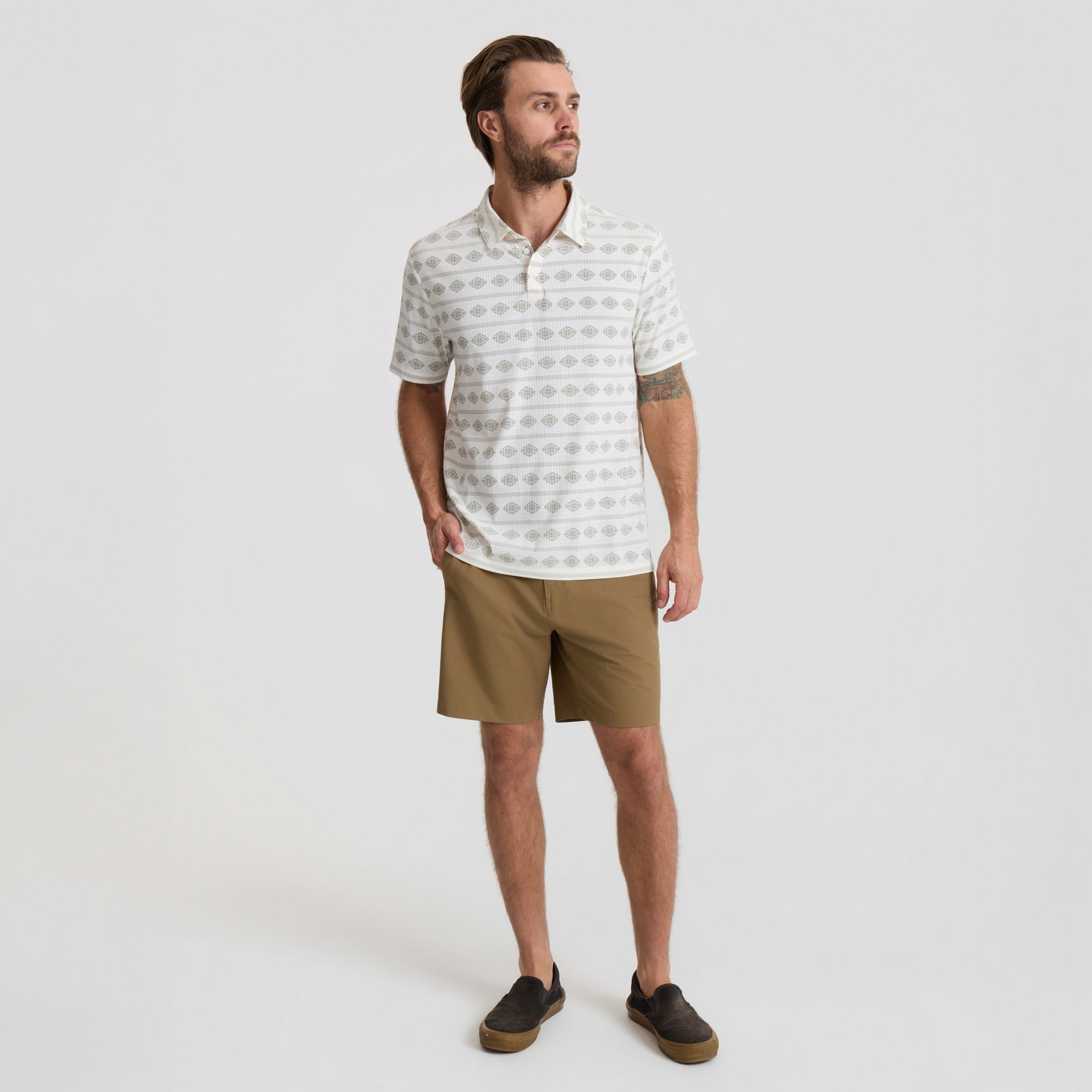 Bless Up Breathable Stretch Polo Shirt in Unbleached