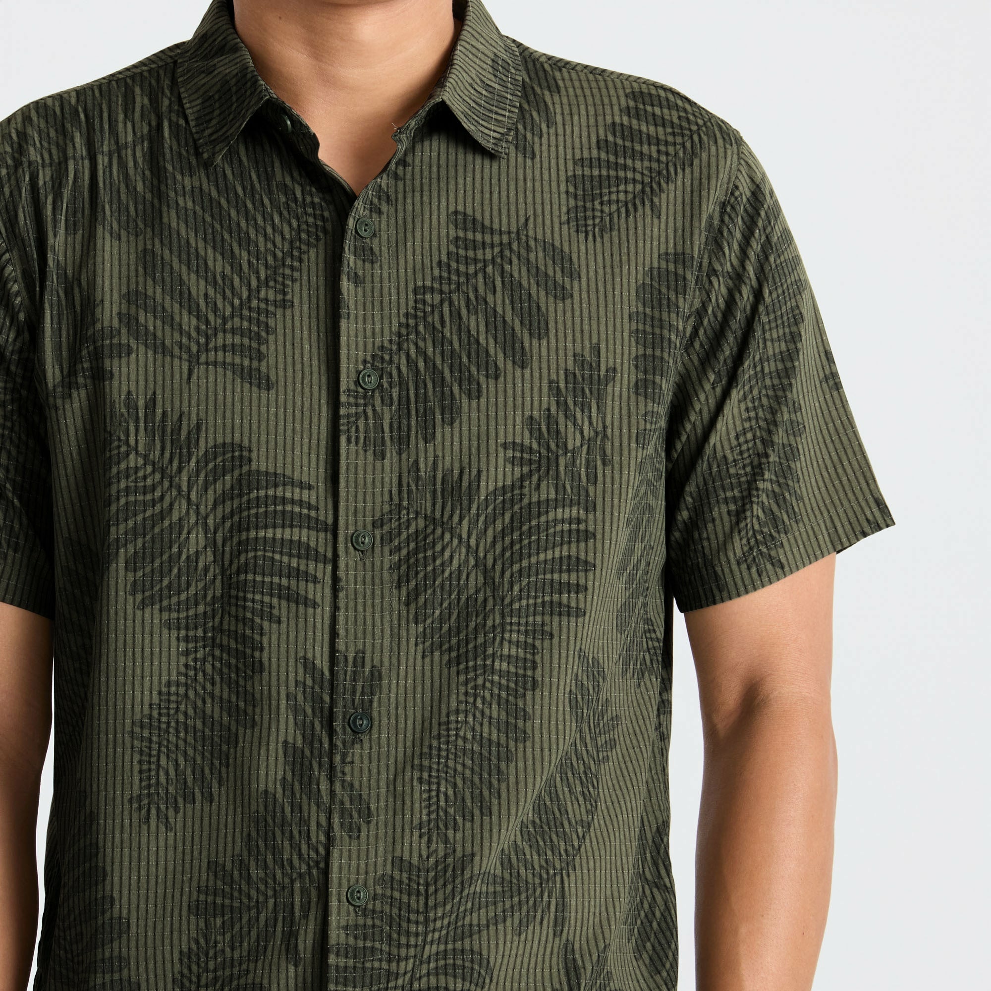 Bless Up Button Up Shirt in Military Kelp