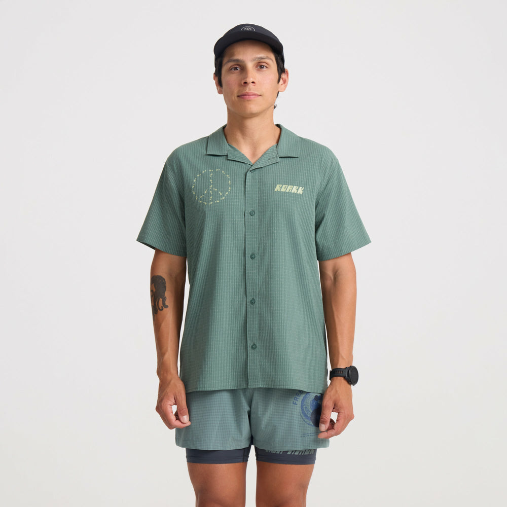 Bless Up Trail Button Up Shirt in Slate Green