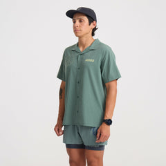 Bless Up Trail Button Up Shirt in Slate Green
