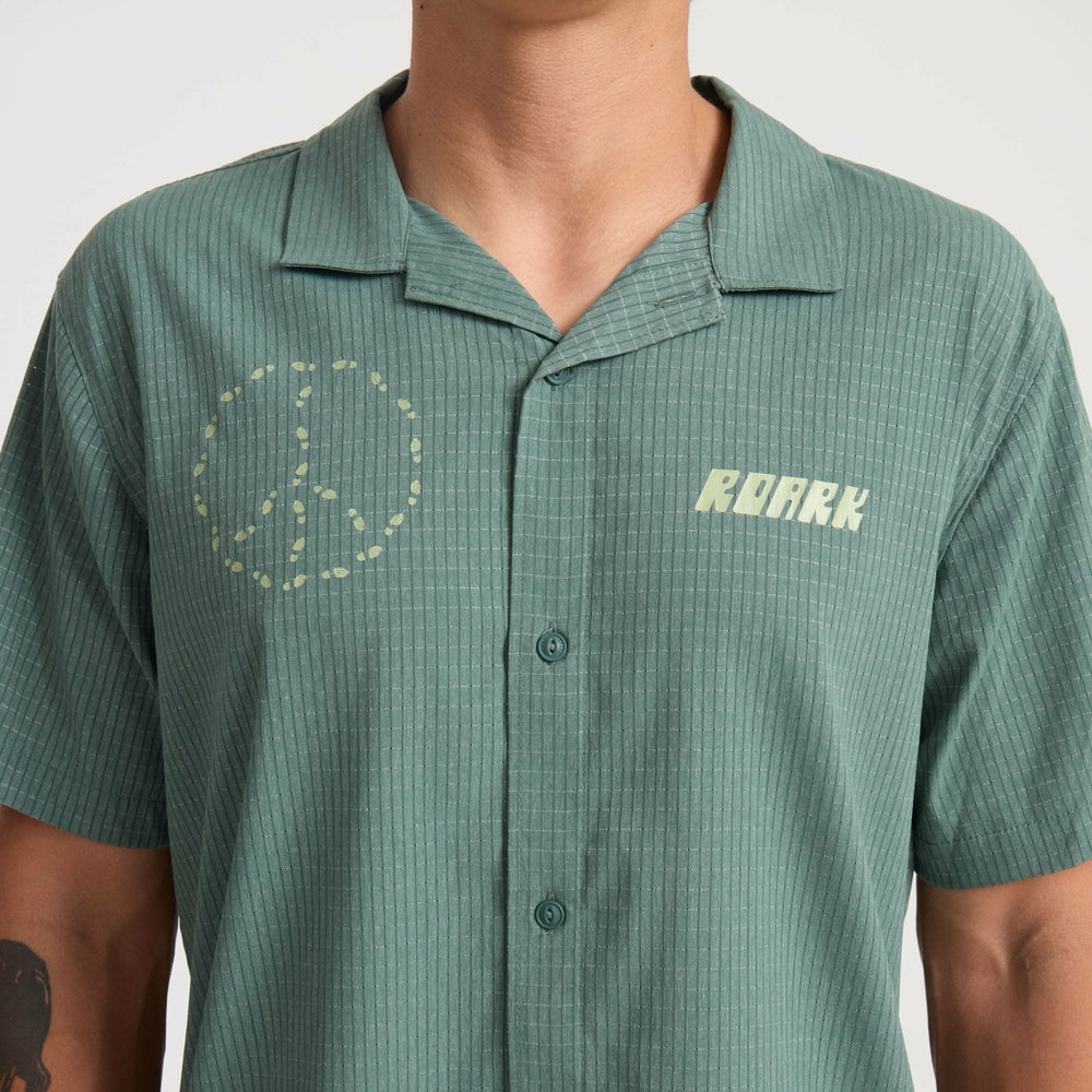 Bless Up Trail Button Up Shirt in Slate Green
