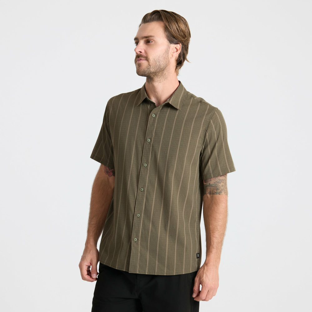 Bless Up Breathable Stretch Shirt in Military Stripes